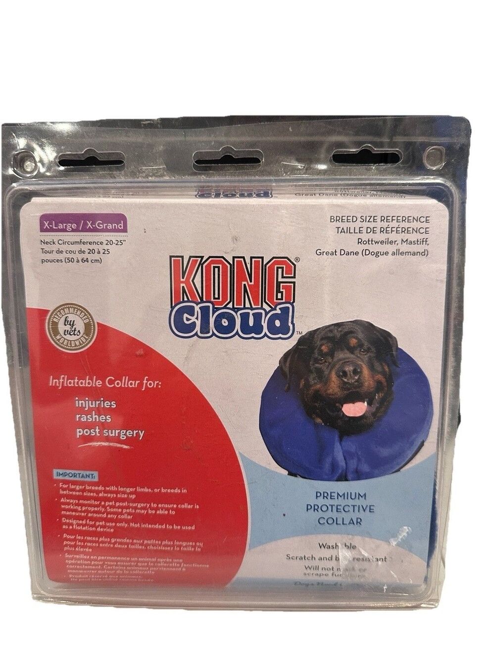 KONG Cloud Inflatable Protective Collar for Recovery - X-Large - Neck 20-25"